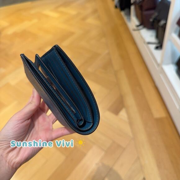 NWT Coach Men's 3-In-1 Wallet In Signature Canvas cw380 Aquamarine Teal - Picture 5 of 6